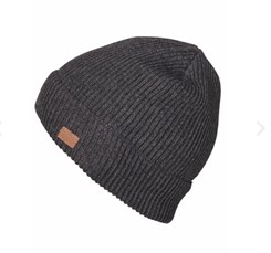 Melton basic beanie - Dark grey melange